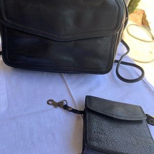 Vintage Black Leather Fossil purse with wallet